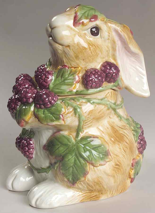 Blackberry Rabbit Sculpted Box & Lid by Fitz and Floyd-1