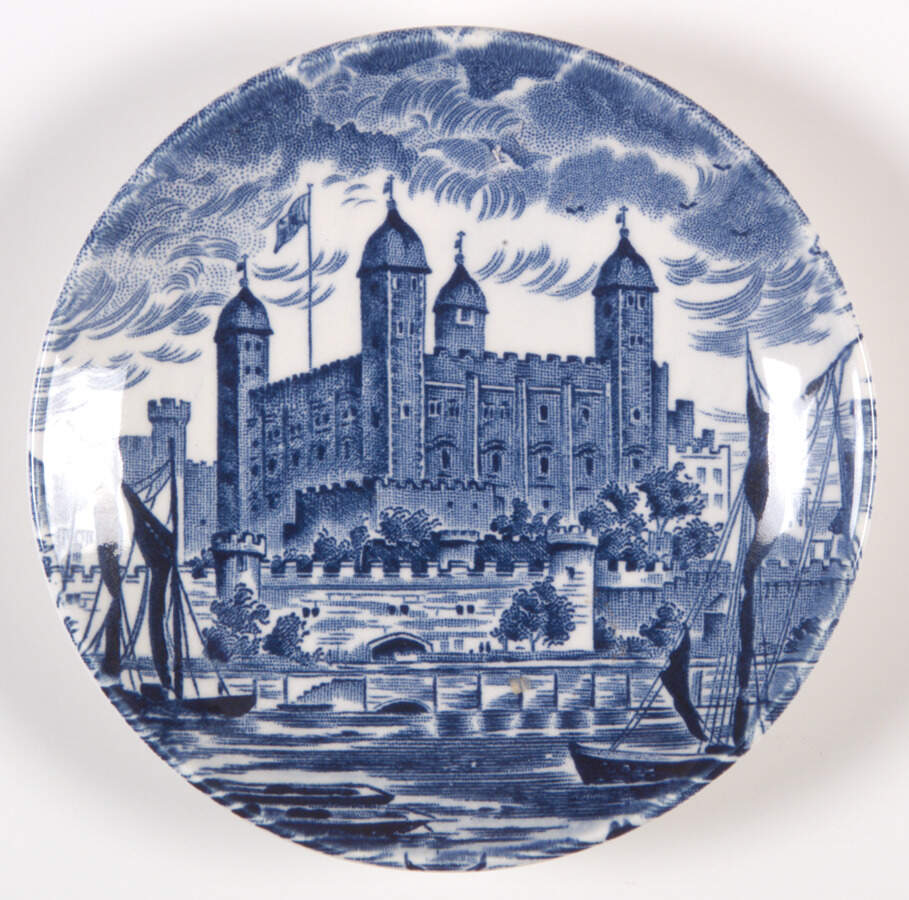 Old Chelsea Blue (Various Buildings and Landscape) Coaster by Furnivals-1