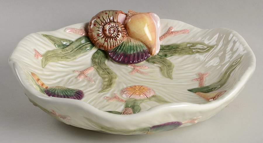 Oceana (Multicolor Shells) 10" Shallow Round Bowl by Fitz and Floyd-1