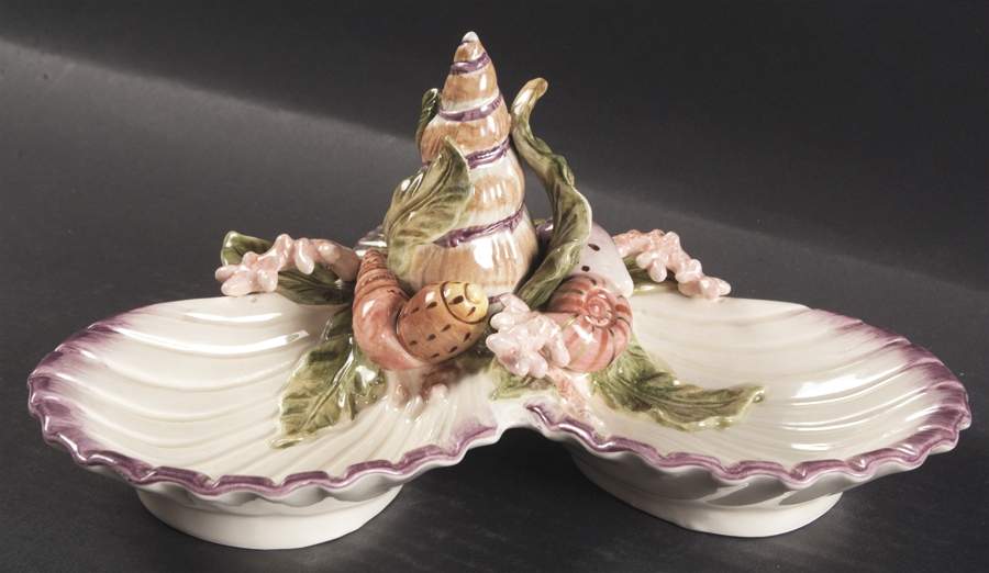 Oceana (Multicolor Shells) (2 Part) Cocktail/Tartar Sauce Server by Fitz and Floyd-1