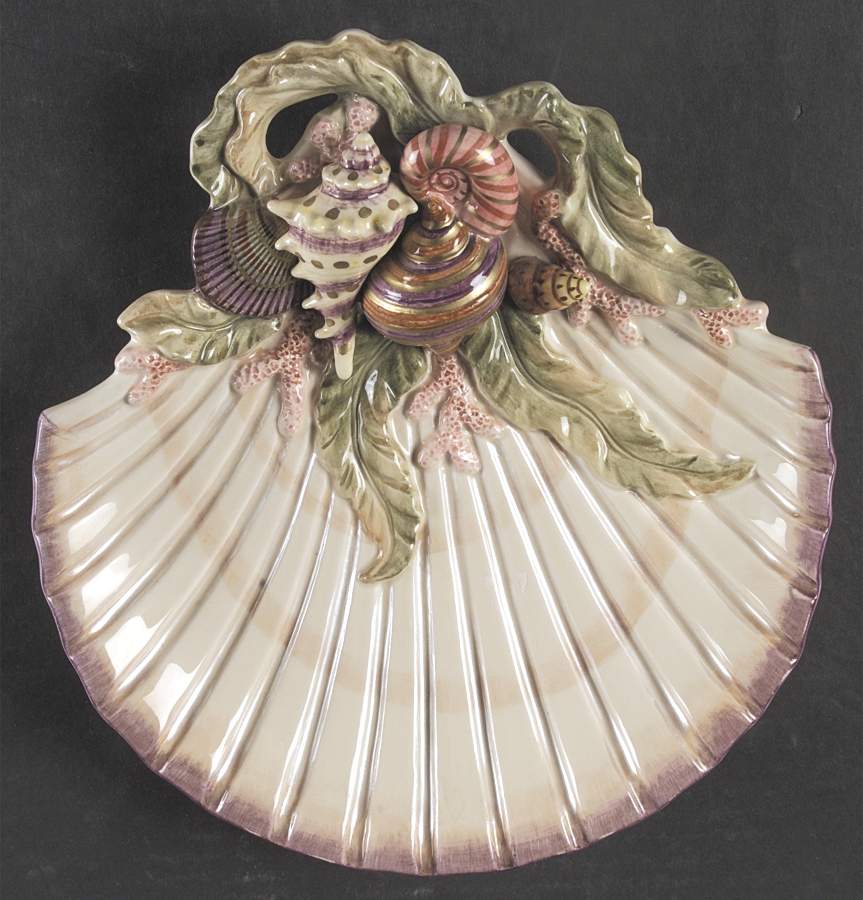 Oceana (Multicolor Shells) Canape Plate by Fitz and Floyd-1