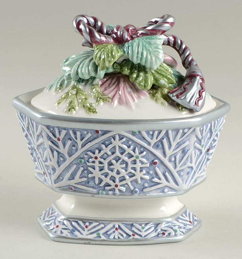 Crystal Winter Figural Trinket Box & Lid by Fitz and Floyd-1