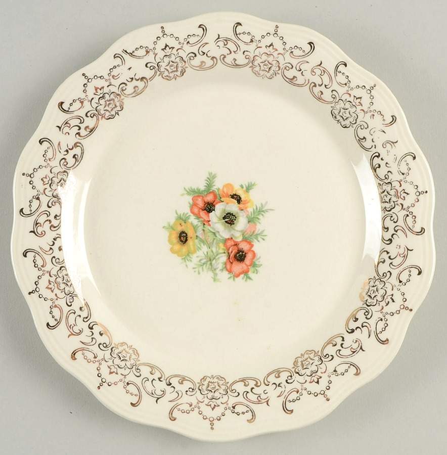 Golden Poppy Salad Plate by French Saxon-1
