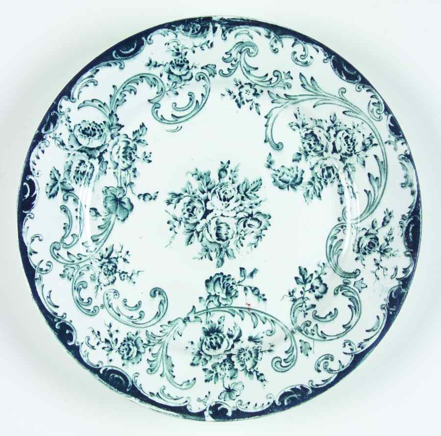Rosenguirlande (Blue and Green) Salad Plate by FA Mehlem-1