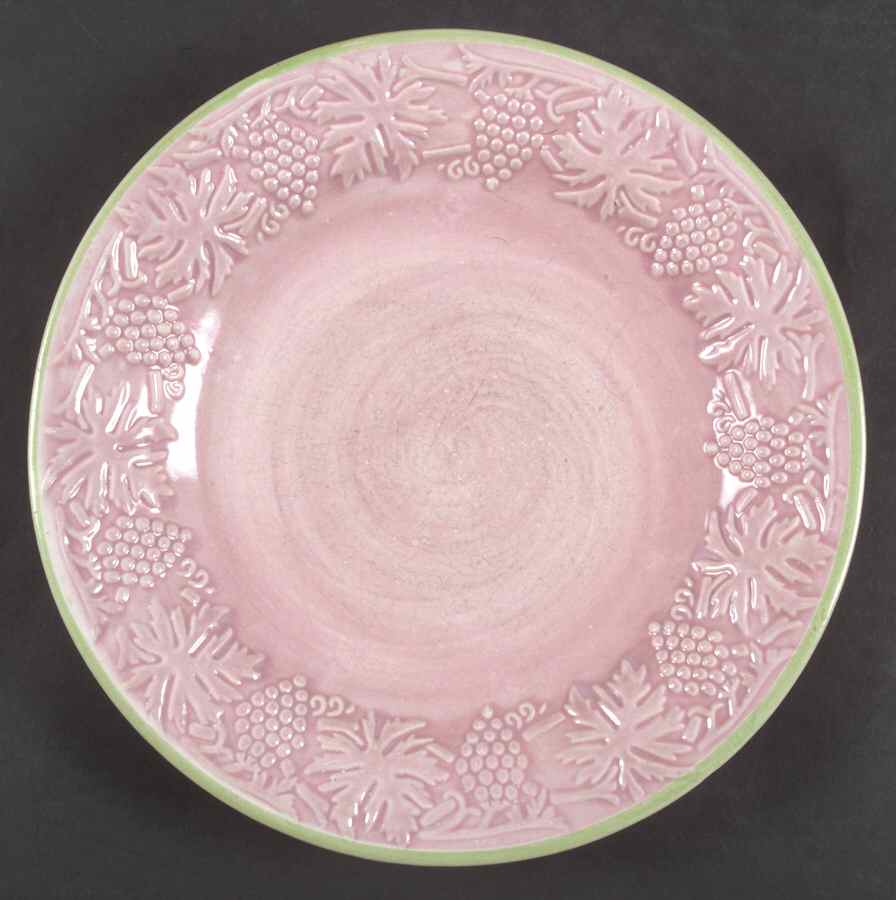 Grape Garland Embossed Shell Pink Luncheon Plate by Fioriware-1