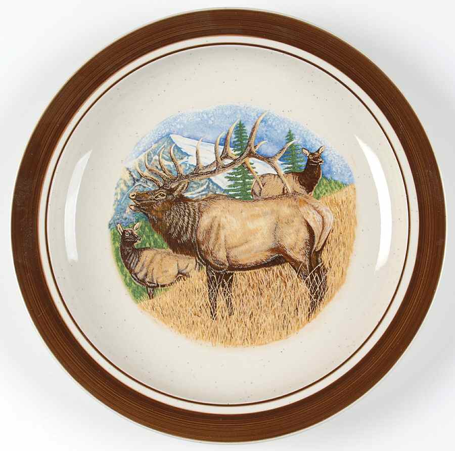 Bugling Elk Dinner Plate by Folkcraft-1