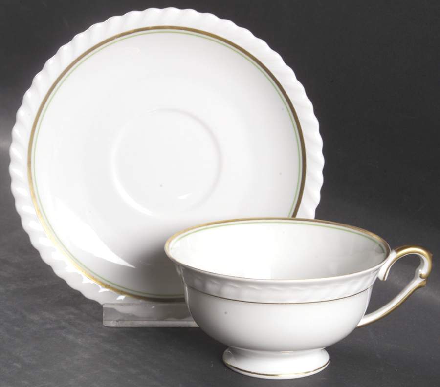 Edelweiss Footed Cup & Saucer Set by Franconia-Krautheim & Adelburg-1