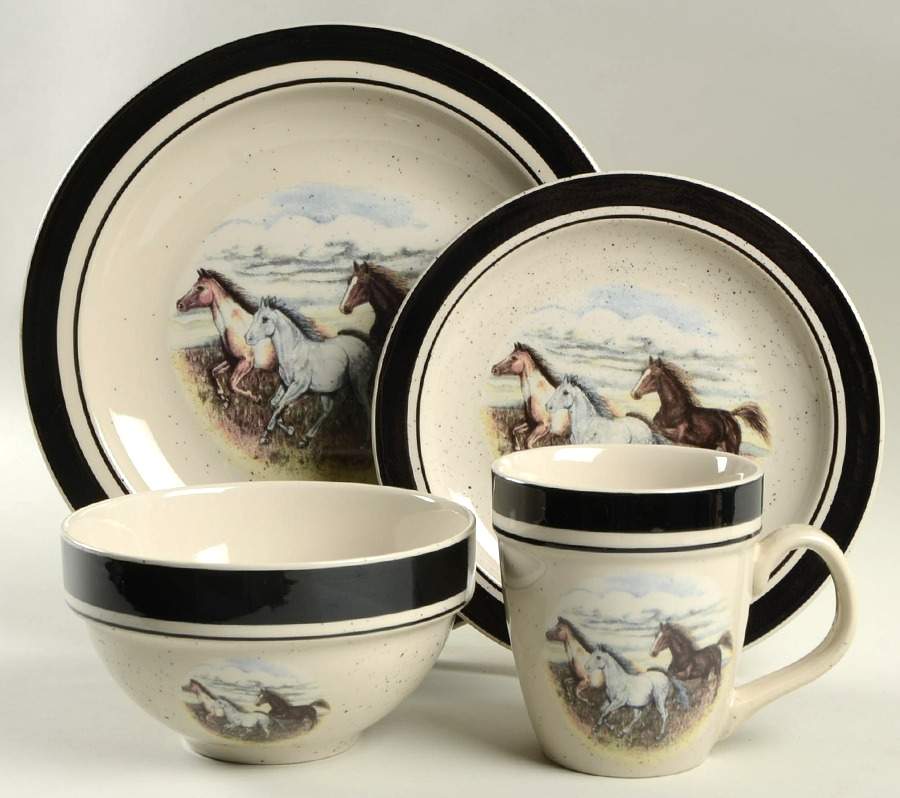 Running Horses 4 Piece Place Setting by Folkcraft-1