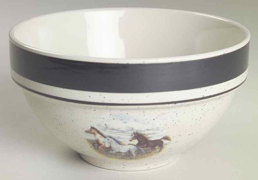 Running Horses Coupe Soup Bowl by Folkcraft-1