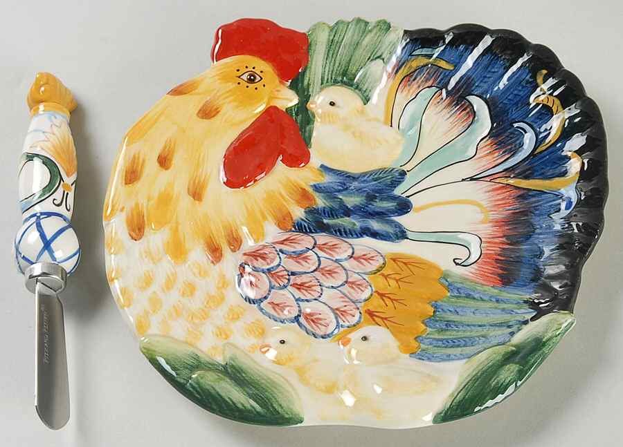 Ricamo Accessories Snack/Canape Plate & Spreader by Fitz and Floyd-1