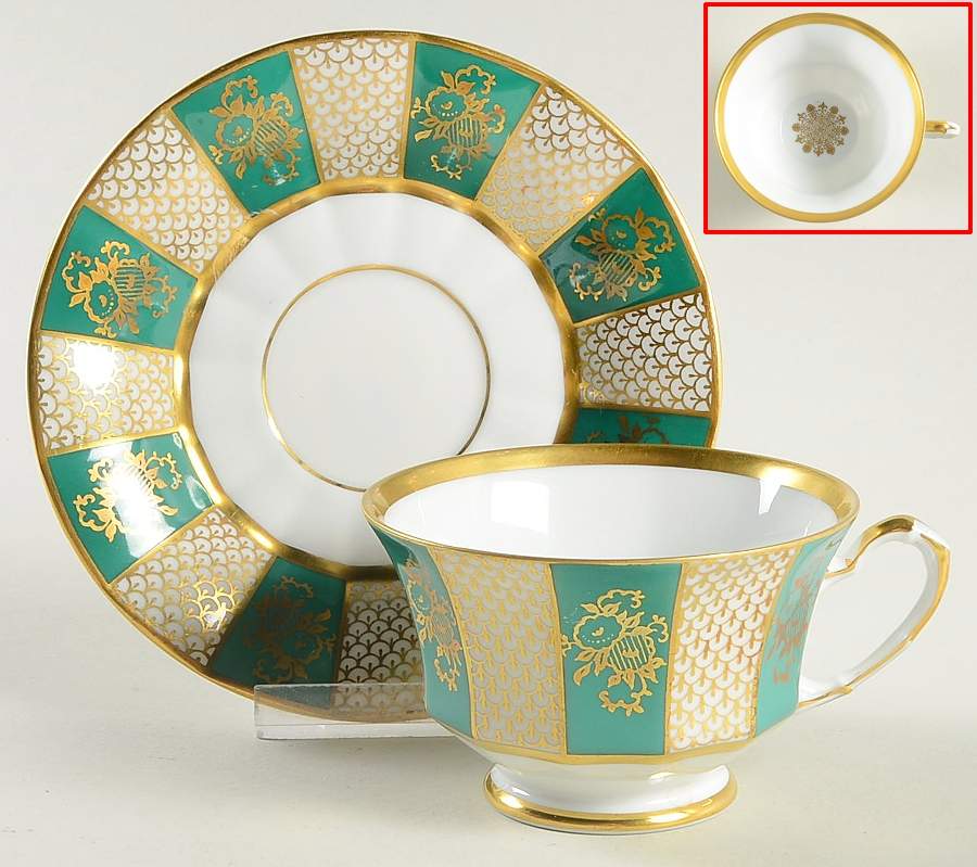 02172 Footed Cup & Saucer Set by Furstenberg-1