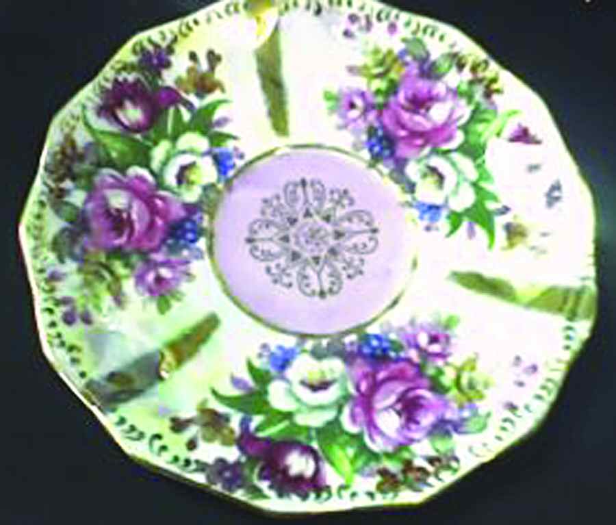2719 (Pink Center) Saucer by Fan Crest (Japan)-1