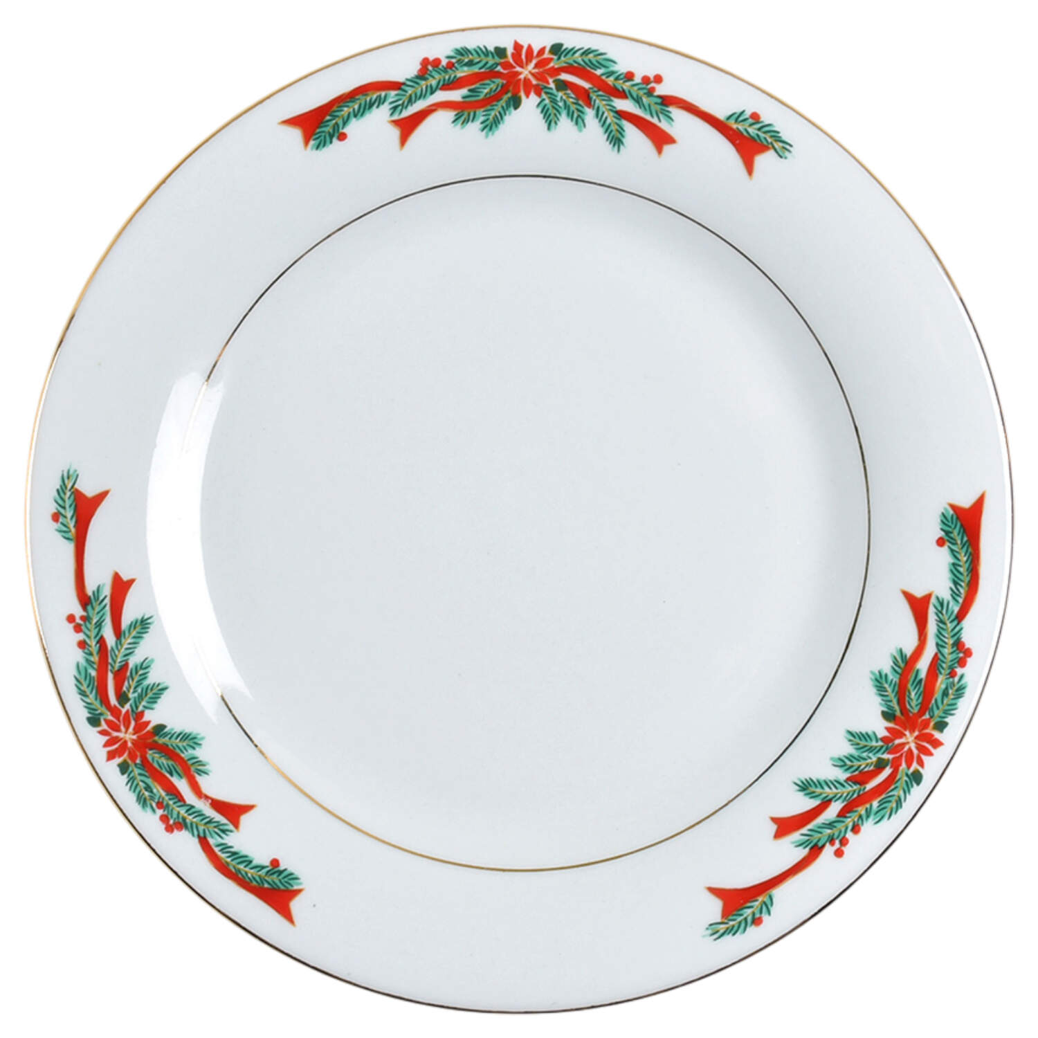 Poinsettia & Ribbons Salad Plate by Fine China of China-1