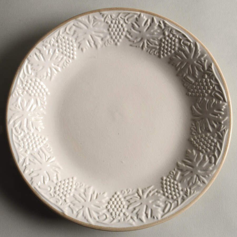 Grape Garland Embossed Linen & Bone Salad Plate by Fioriware-1