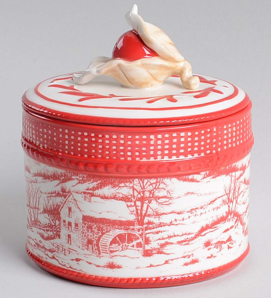 Town & Country Figural Candy Box & Lid by Fitz and Floyd-1