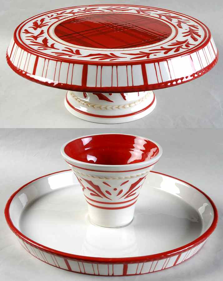 Town & Country 1 Pc Footed Cake Plate/Chip & Dip by Fitz and Floyd-1