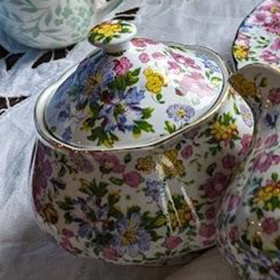 Chintz Sugar Bowl & Lid by Fairfield-1