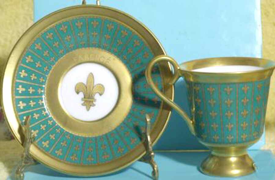 FAE3 Footed Demitasse Cup & Saucer Set by Faberge-1