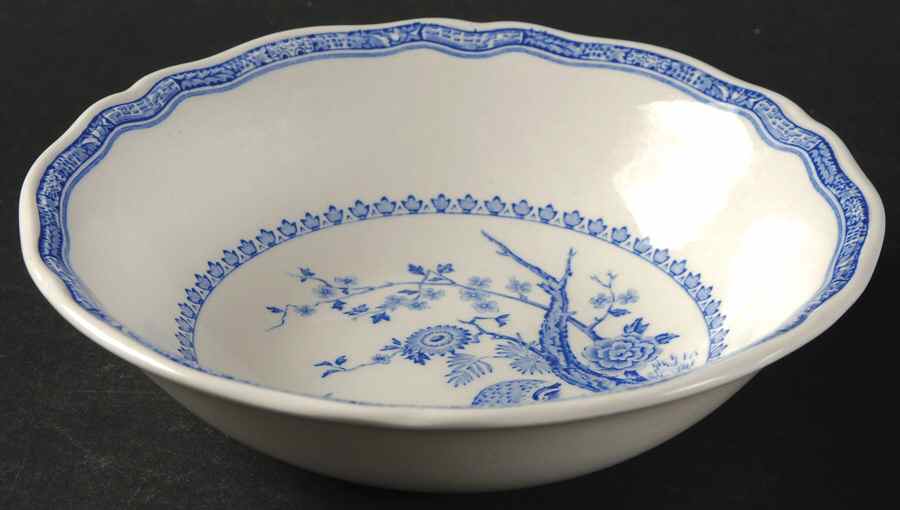 Quail Blue (Blue Ship Backstamp) Coupe Cereal Bowl by Furnivals-1