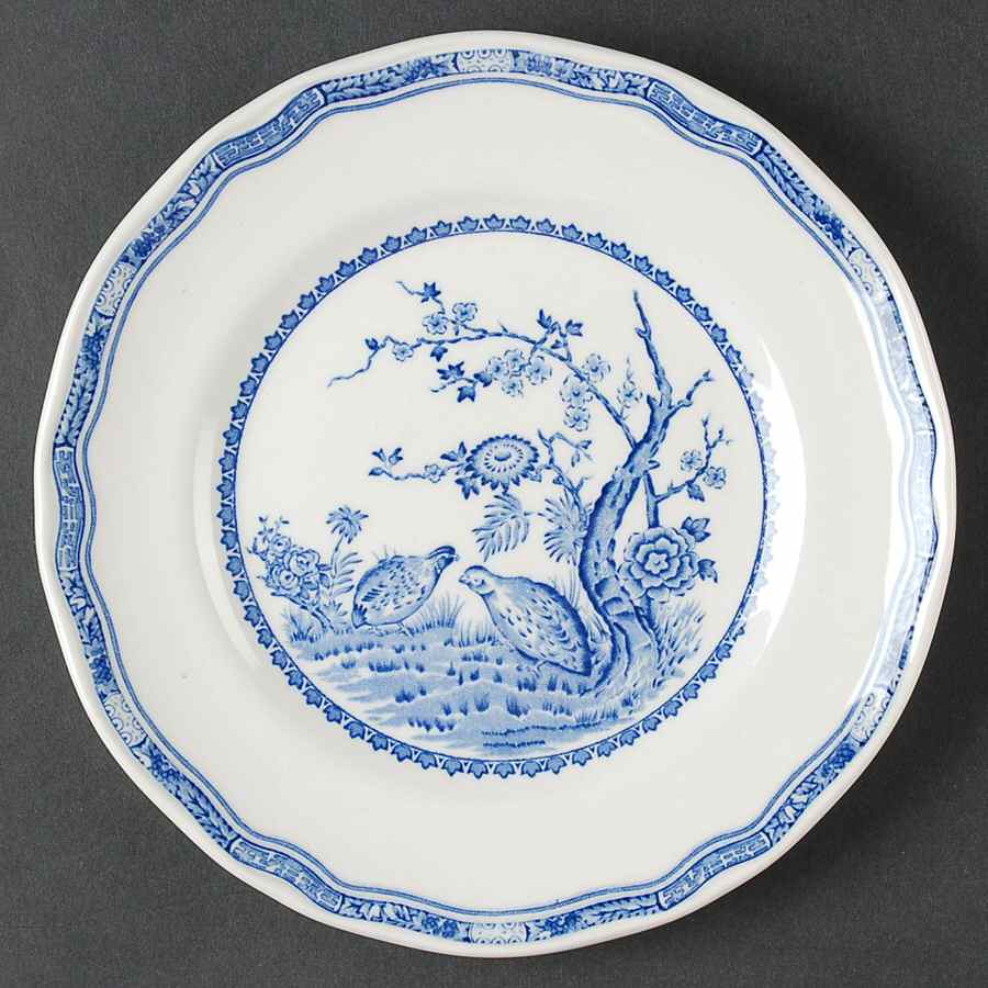 Quail Blue (Blue Ship Backstamp) Salad Plate by Furnivals-1