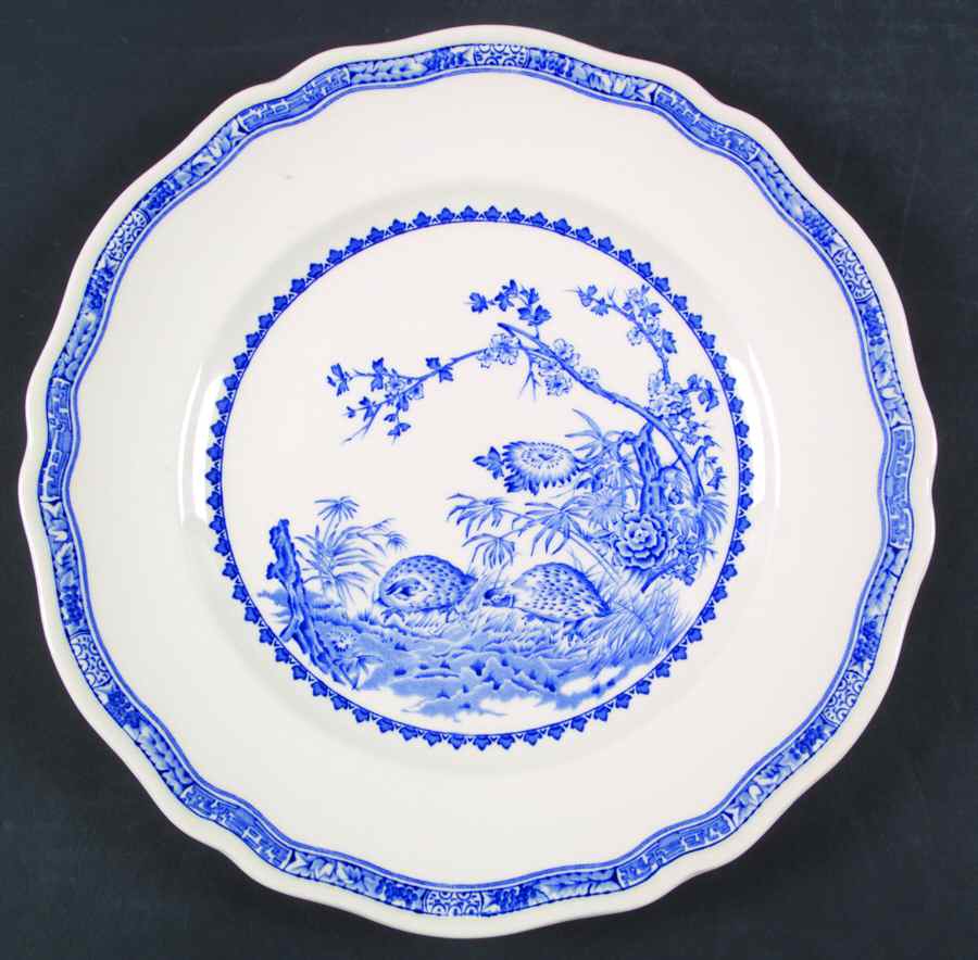 Quail Blue (Black Ship Backstamp) Dinner Plate by Furnivals-1