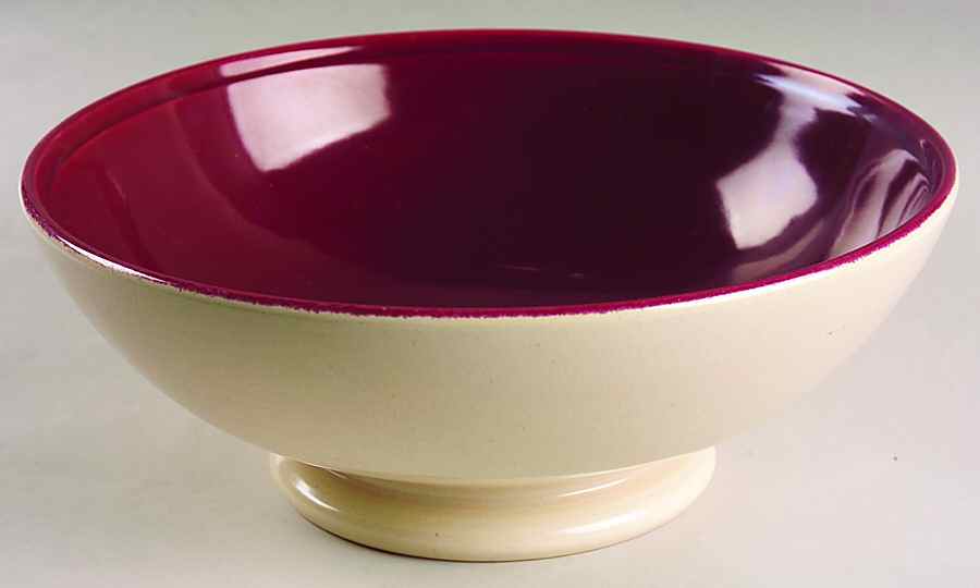 Montecito Oatmeal Maroon 10" Large Salad Serving Bowl by Franciscan-1