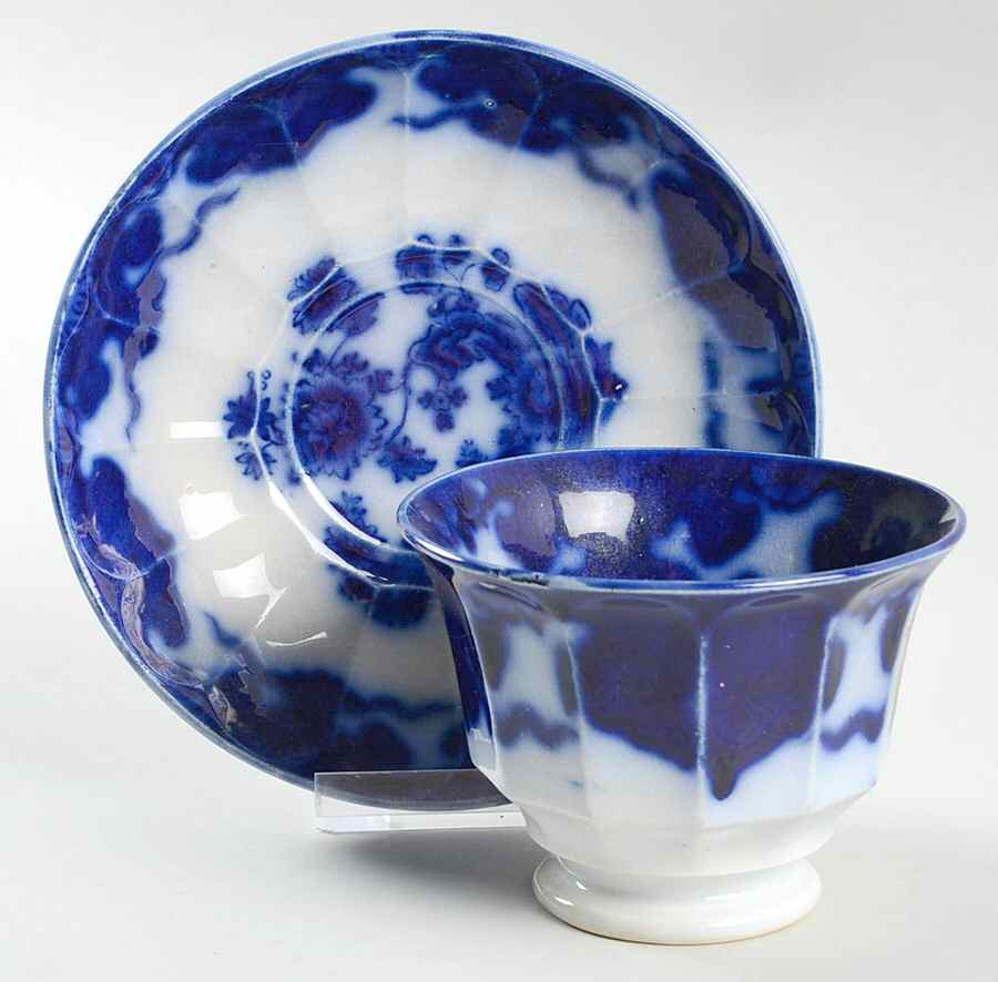 Cashmere(Multisided) Footed Cup & Saucer Set w/No Handle by Francis Morley-1