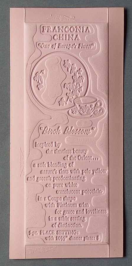 Advertising Signs Cardboard Print Plate Sign 4 by Franconia-Krautheim & Adelburg-1
