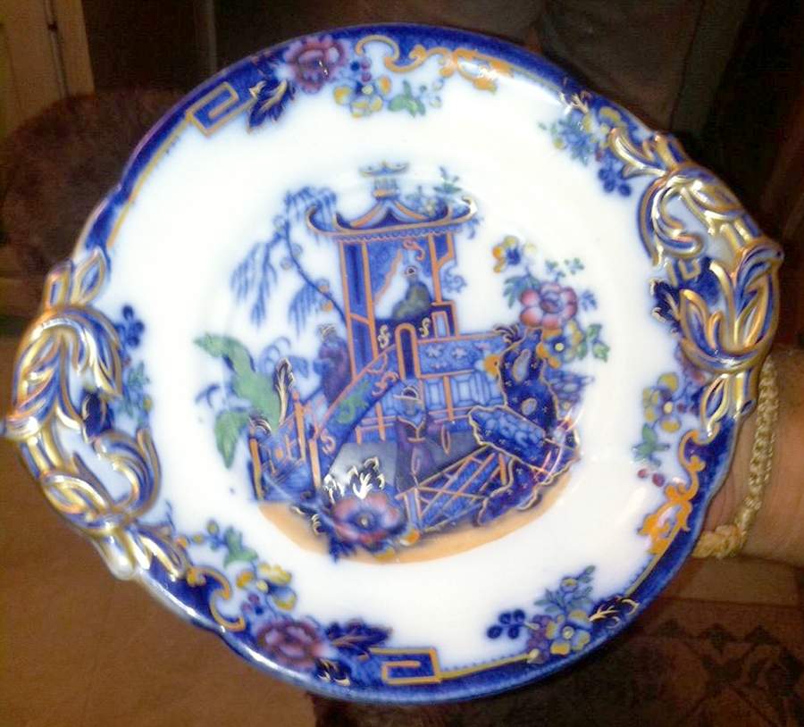 Mandarin Handled Cake Plate by F & R Pratt-1