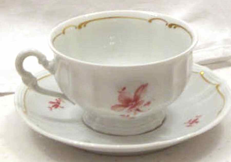 FUR89 Footed Cup & Saucer Set by Furstenberg-1