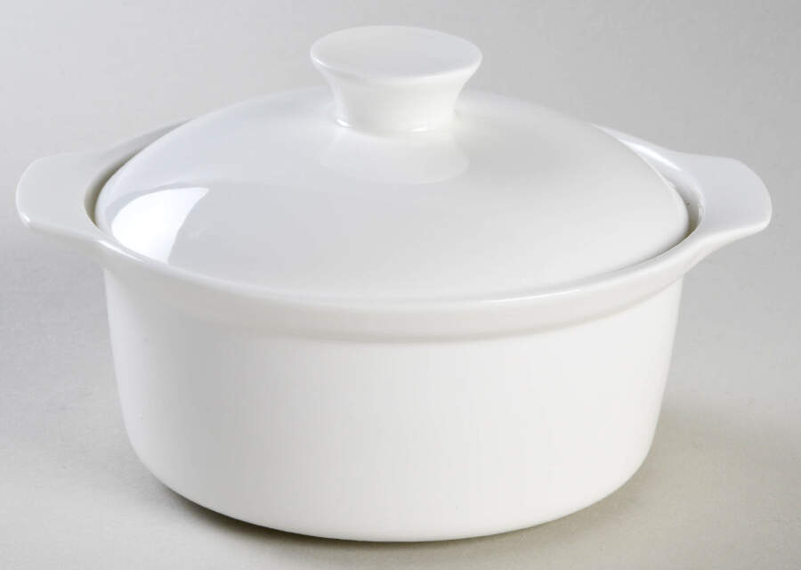 Nevaeh White (Bone) Individual Casserole & Lid by Fitz and Floyd-1