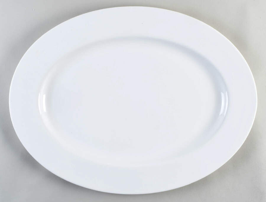 Nevaeh White (Bone) 21" Oval Serving Platter by Fitz and Floyd-1