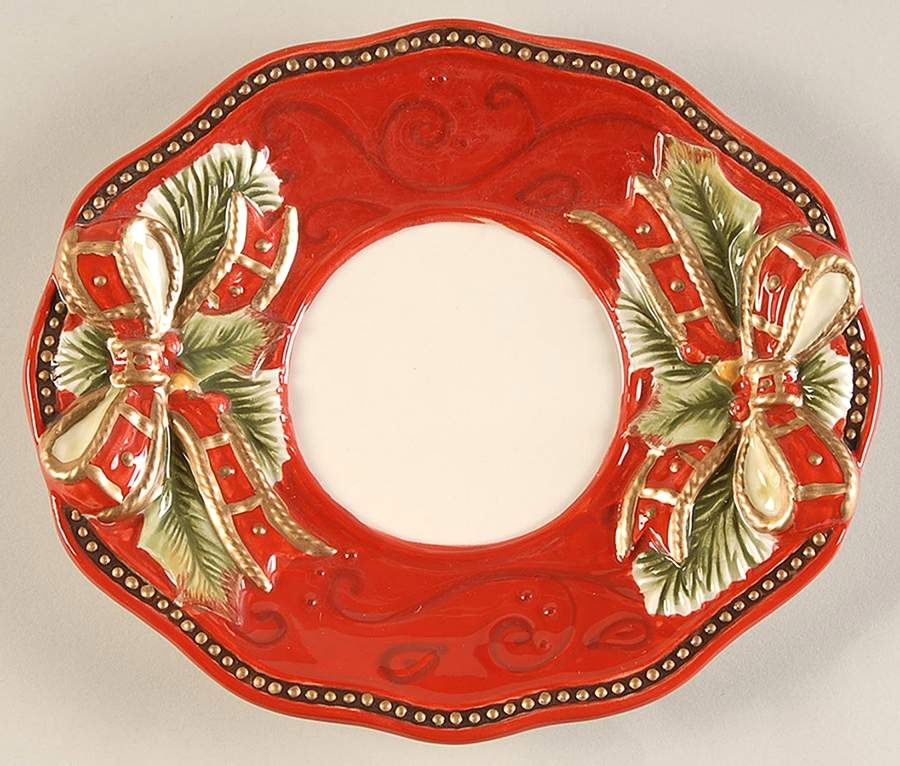 Damask Holiday Underplate for Gravy Boat by Fitz and Floyd-1