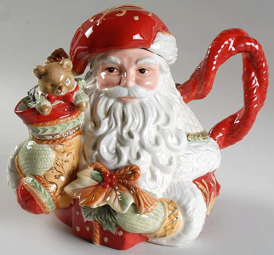Damask Holiday Teapot & Lid by Fitz and Floyd-1