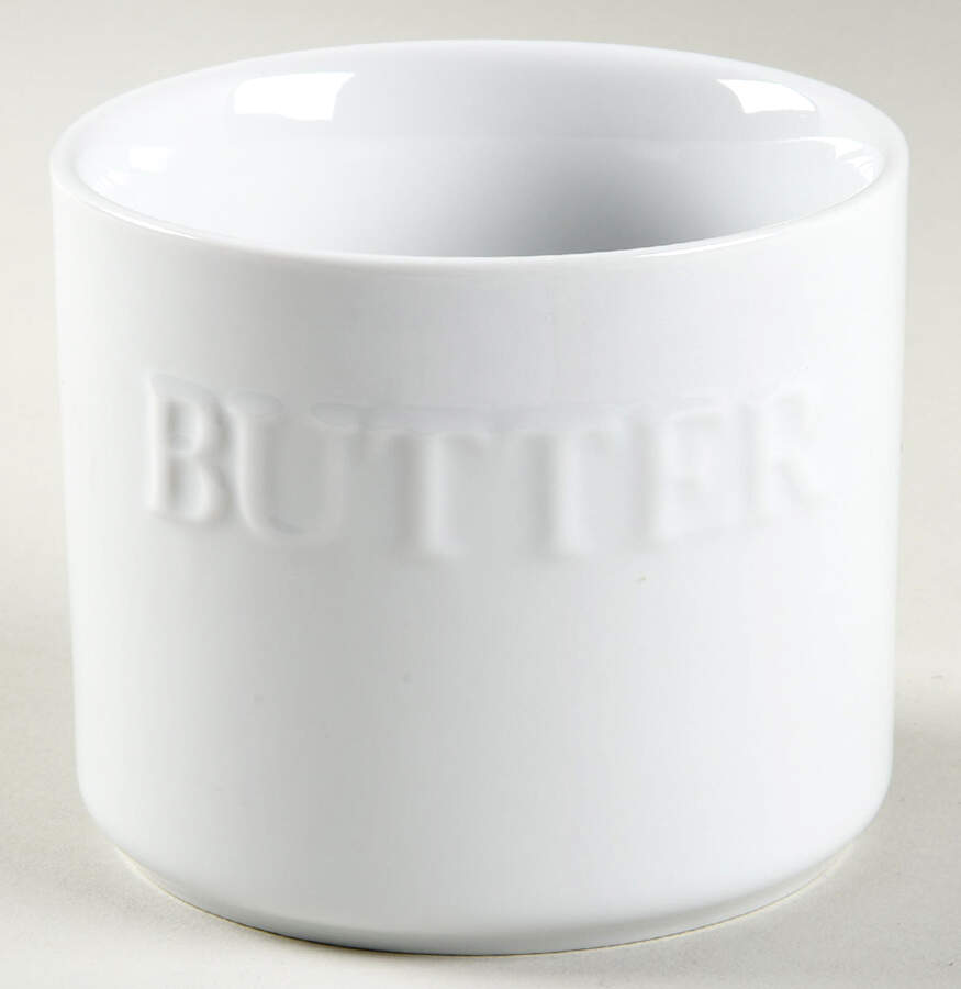 Everyday White (Porcelian) Butter Crock No Lid by Fitz and Floyd-1