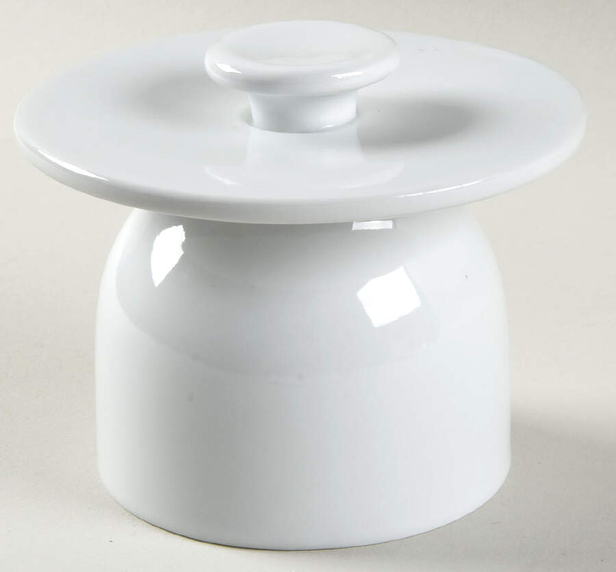 Everyday White (Porcelian) Lid for Butter Crock by Fitz and Floyd-1