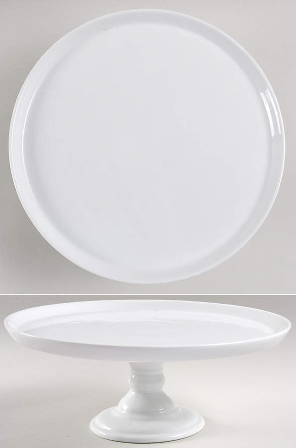 Everyday White (Porcelian) 11" Diameter Pedestal Cake Stand by Fitz and Floyd-1