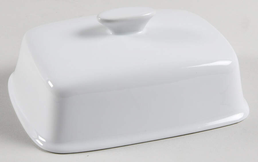 Everyday White (Porcelian) Lid for 1/4 Lb Butter by Fitz and Floyd-1