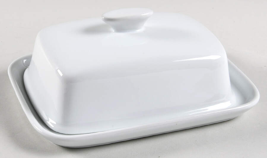 Everyday White (Porcelian) 1/4 Lb Covered Butter by Fitz and Floyd-1