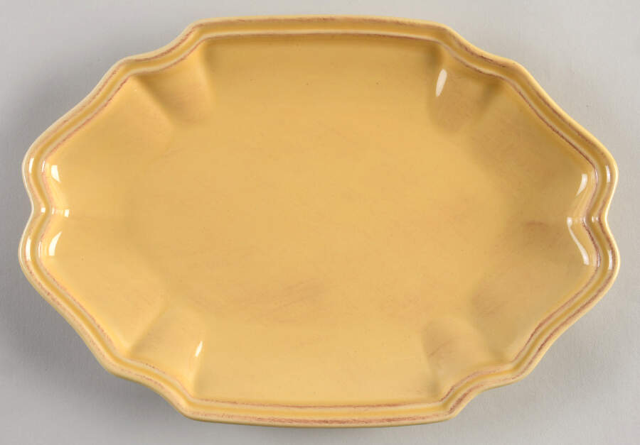 FCB2 Yellow 11" Oval Serving Platter by Faianca Subtil-1