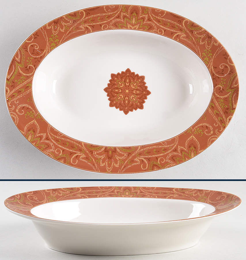 Autumn Paisley 11" Oval Vegetable Bowl by Fieldcrest (Trademark)-1