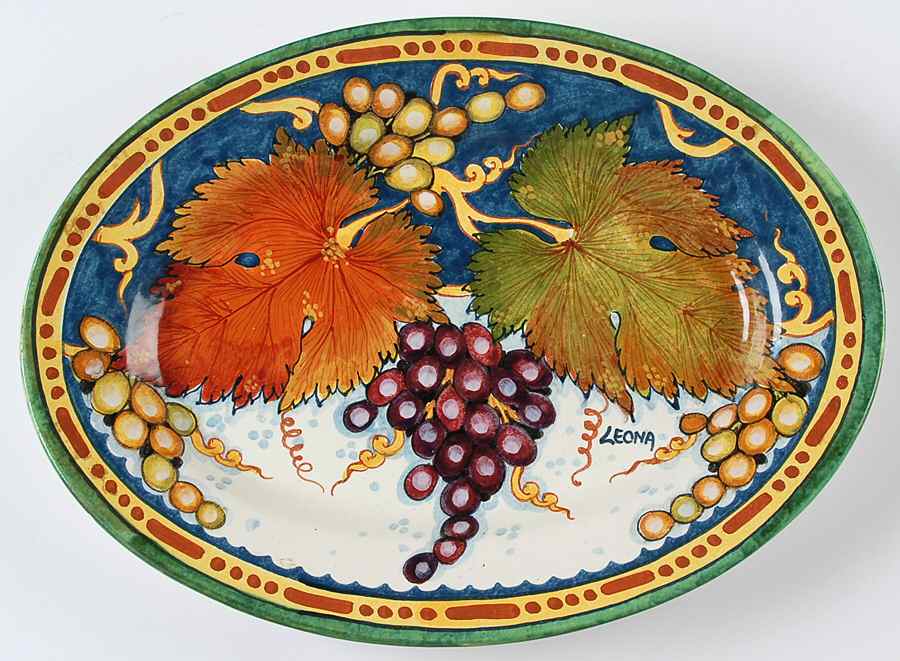 Tuscan Autumn Harvest 14" Oval Serving Platter by Fiori-1