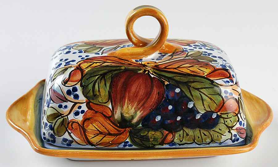 Tuscan Autumn Harvest Rectangular Covered Butter by Fiori-1