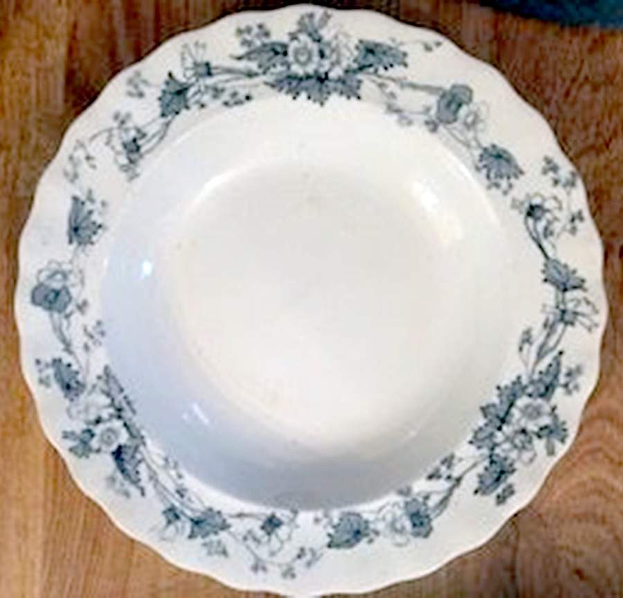 Charm Blue Large Rim Soup Bowl by Furnivals-1