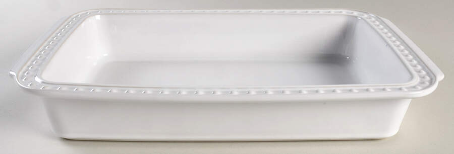 Delmar White 14" Rectangular Baker by Fapor (Portugal)-1