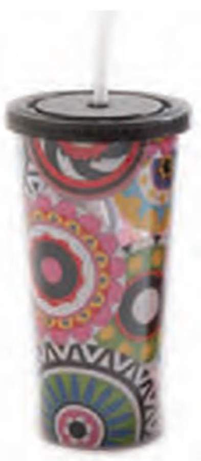 Sunshine Stripes Mosaic Travel Tumbler & Silicone/Plastic Lid by French Bull-1