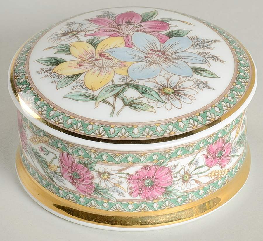 Edwardian 3" Round Box & Lid by Falcon China-1