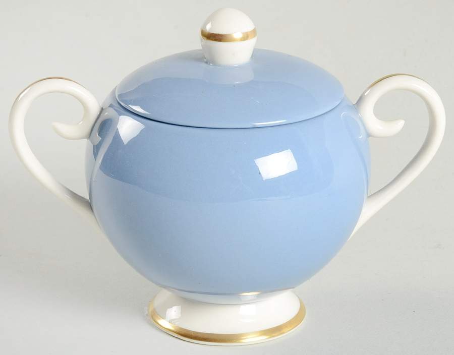 Sylvan-California Dutch Blue (Rim) Sugar Bowl & Lid by Flintridge-1