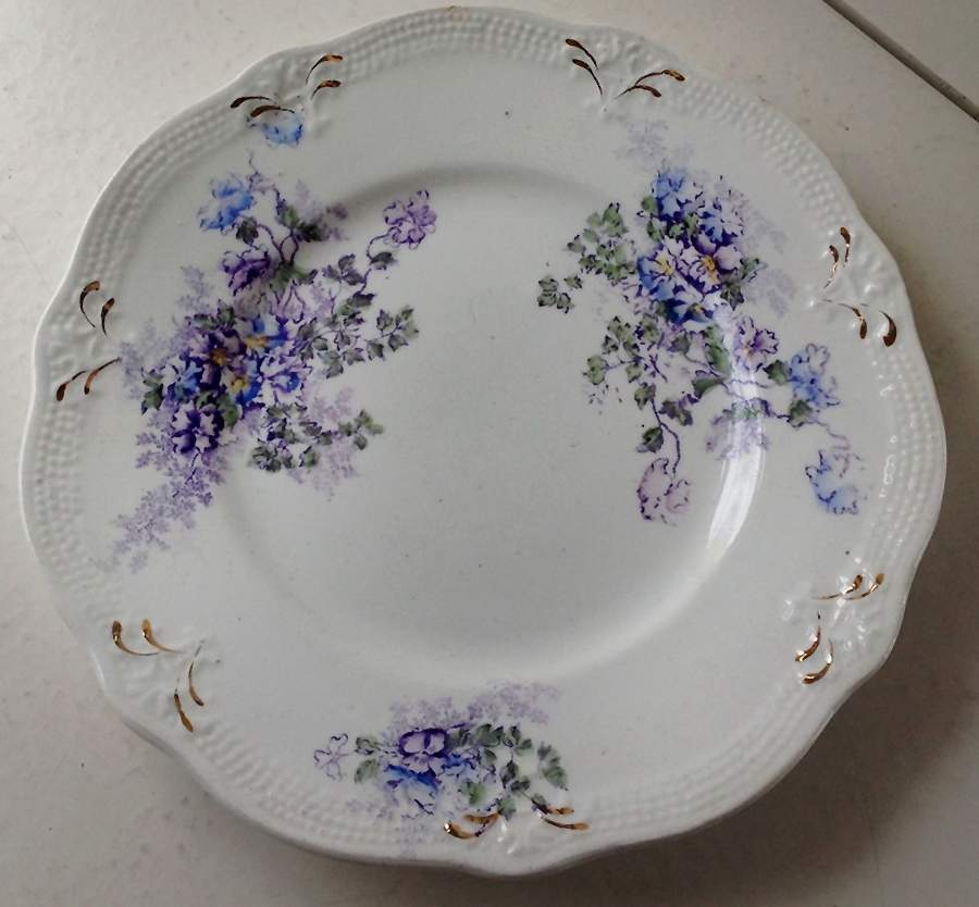 Derby (Purple Flowers, Green Leaves) Dinner Plate by Ford China -1