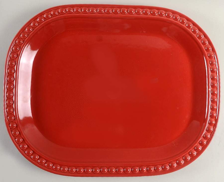 Delmar Red 19" Rectangular Serving Platter by Fapor (Portugal)-1